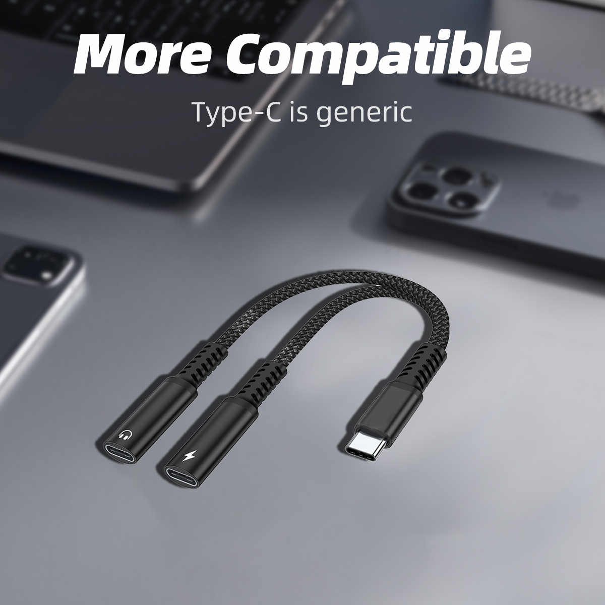 2 IN 1 USB C Splitter to Dual  - огляд і ціна Earphone Splitter Jack