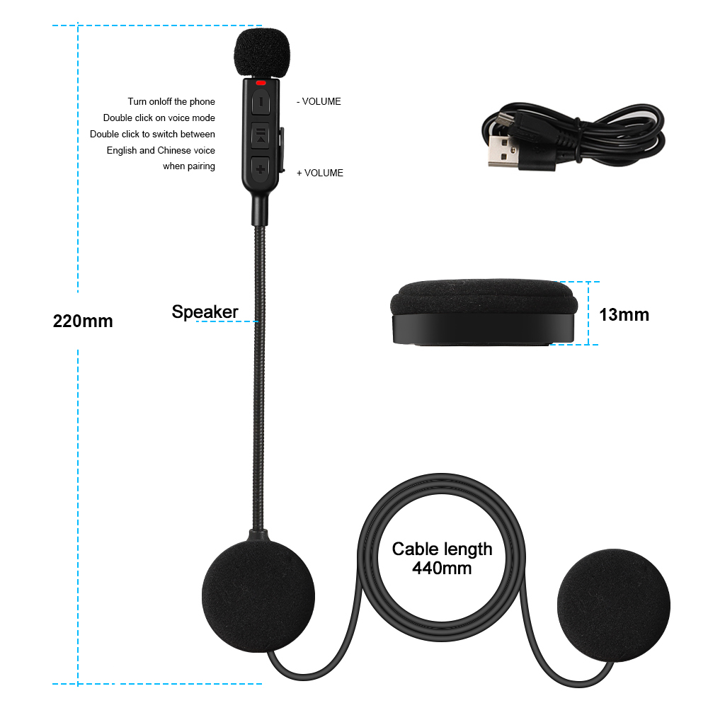Bluetooth 5.3 Motorcycle Helme - огляд і ціна Bluetooth Headset On Ear