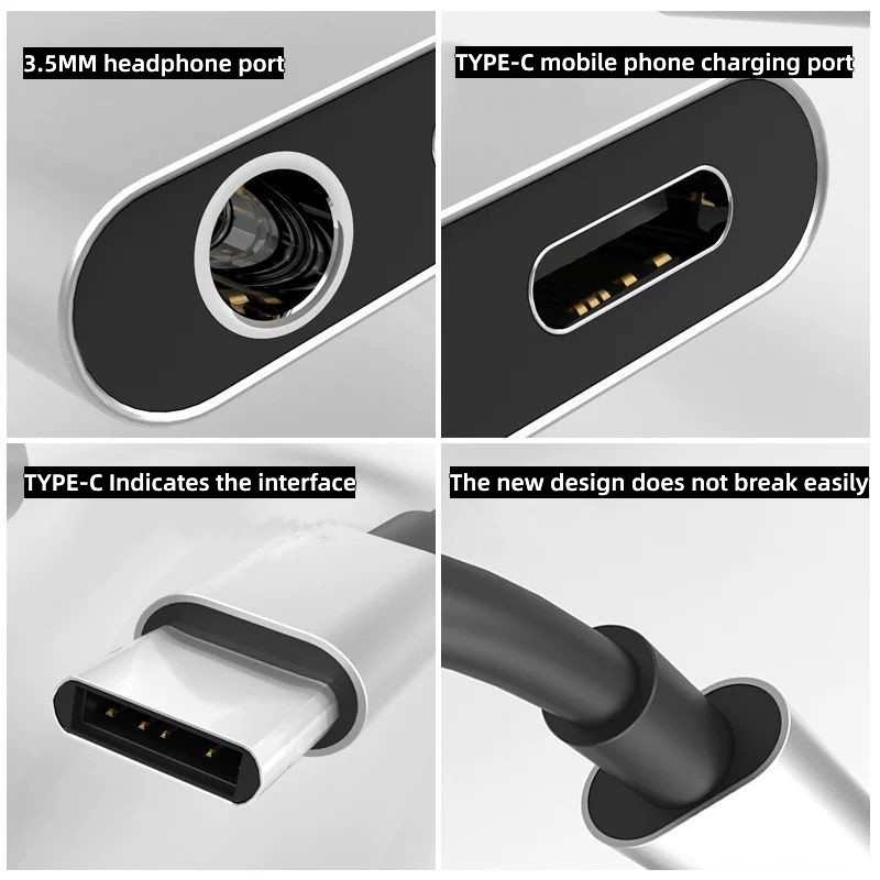 2 in 1 Audio Adapter Type C To - огляд і ціна Audiophile Headphone Wired
