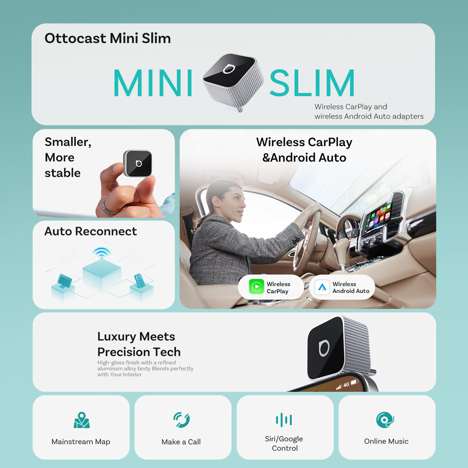 Ottocast Mini Slim Wireless Ca - огляд і ціна Bluetooth Adapter Receiver