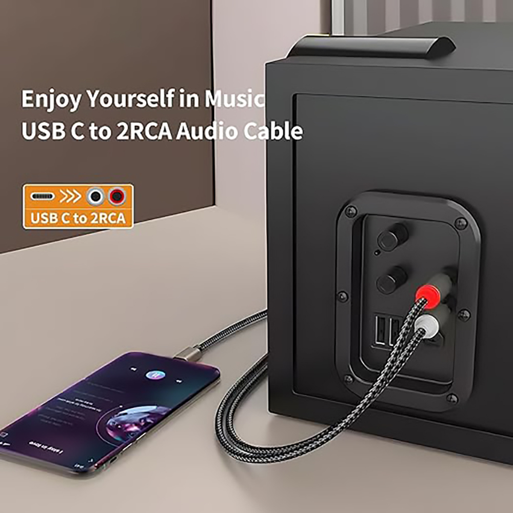 USB C to 2 RCA Audio Cable, Ty - огляд і ціна Earphone Splitter Jack